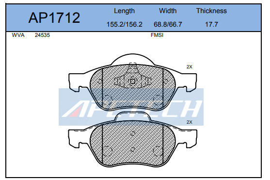 DİSK BALATA ÖN AP1712 MEGANE-II 1.5 DCI LAGUNA 15JANT