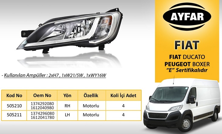 FAR SAĞ 505210 DUCATO BOXER JUMPER (14- ) MOTORLU