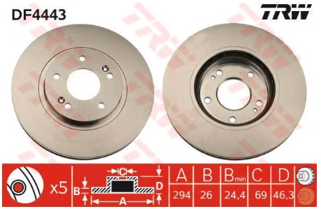 DİSK AYNASI ÖN FD16724 SANTA FE (00-05) 16JANT 294MM