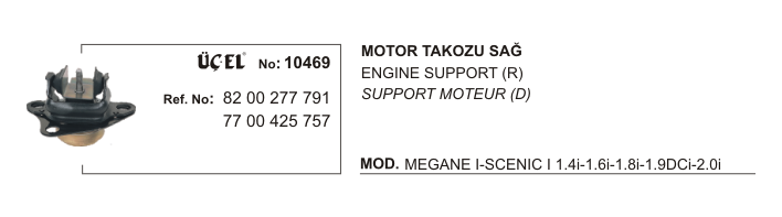 MOTOR TAKOZU SAĞ 10469 MEGANE-I SCENIC-I 8200277791 7700425757