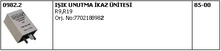 KAPI IŞIK UNUTMA RÖLESİ 982.2 R9 11 7702188982