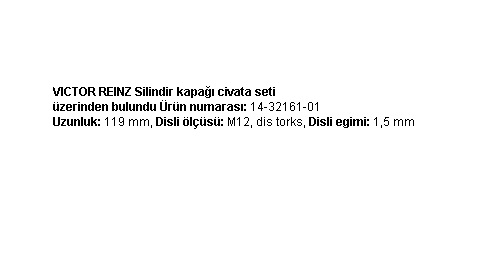 SİLİNDİR KAPAK SAPLAMASI 143216101 KANGO CLIO MEGANE 1.9 F8Q